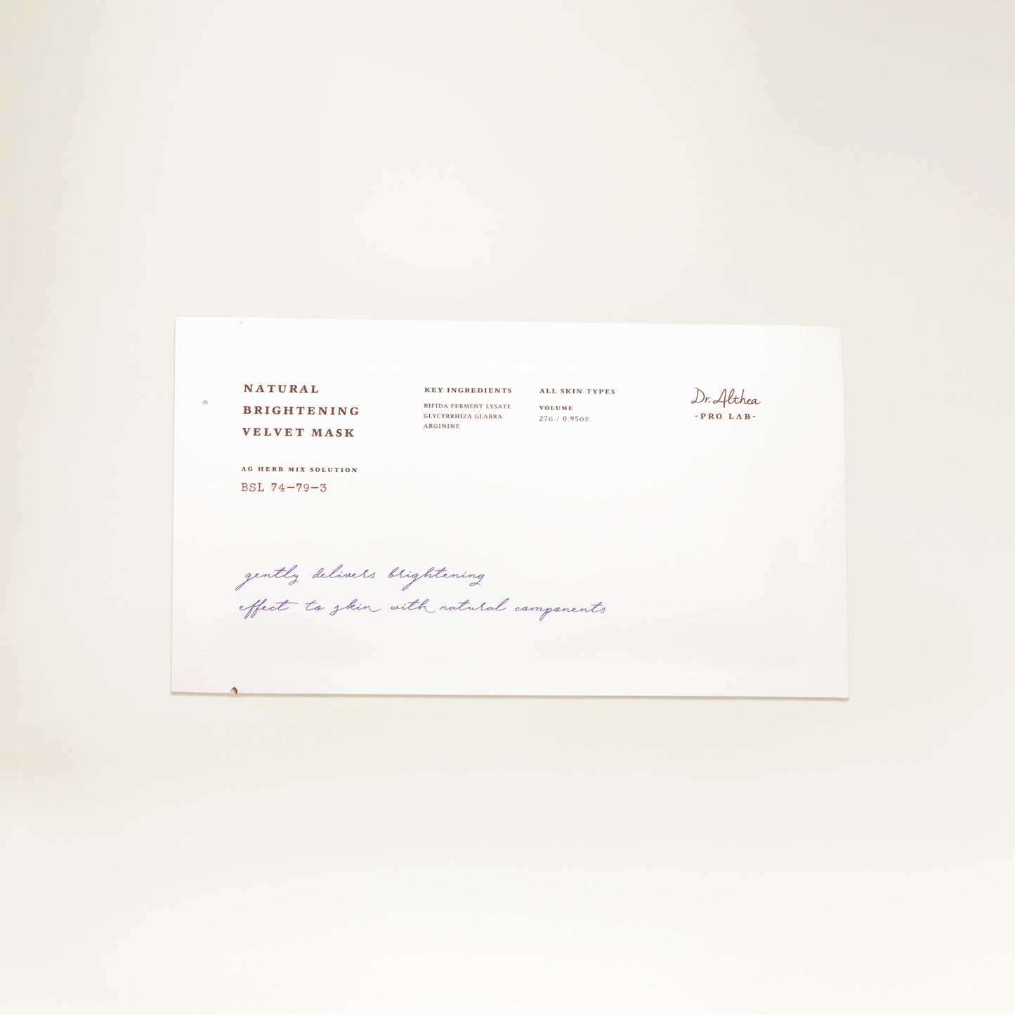 Dr. Anthea Natural Brightening Velvet Mask